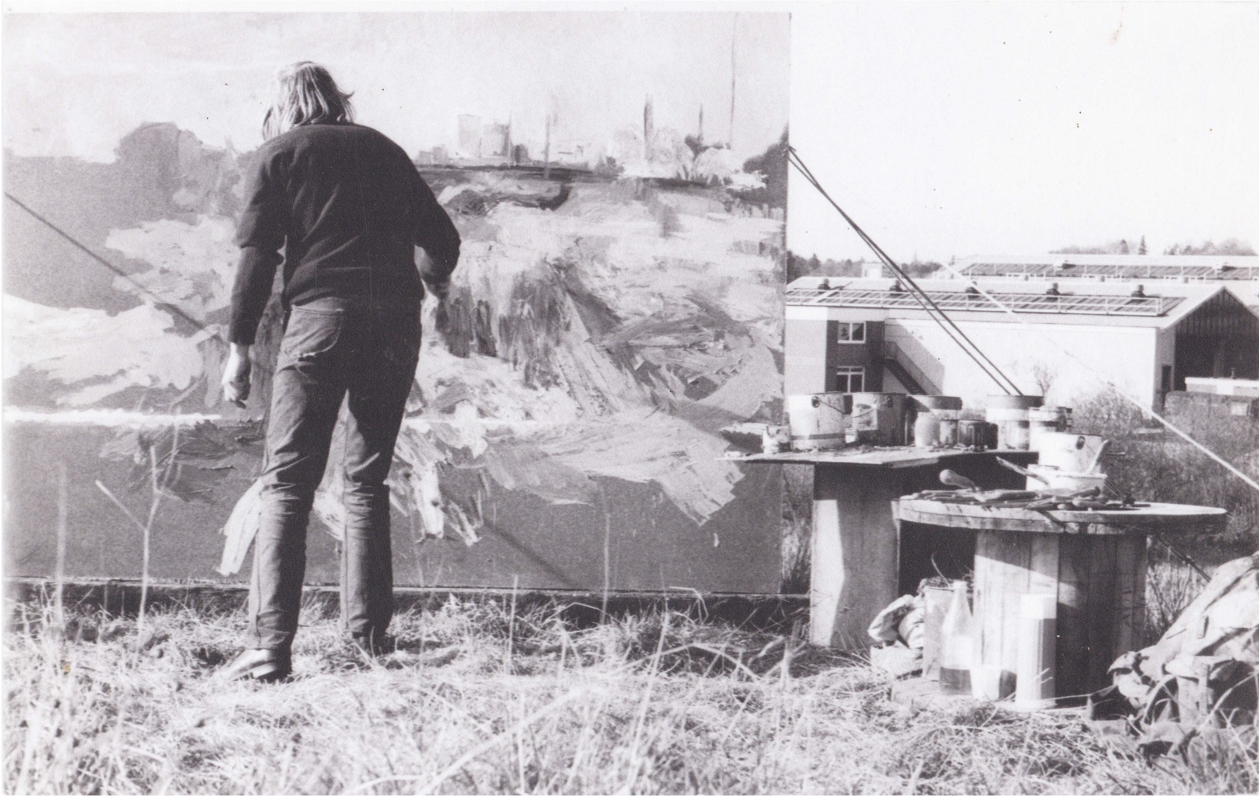 Ray working on site in Reading, 1974